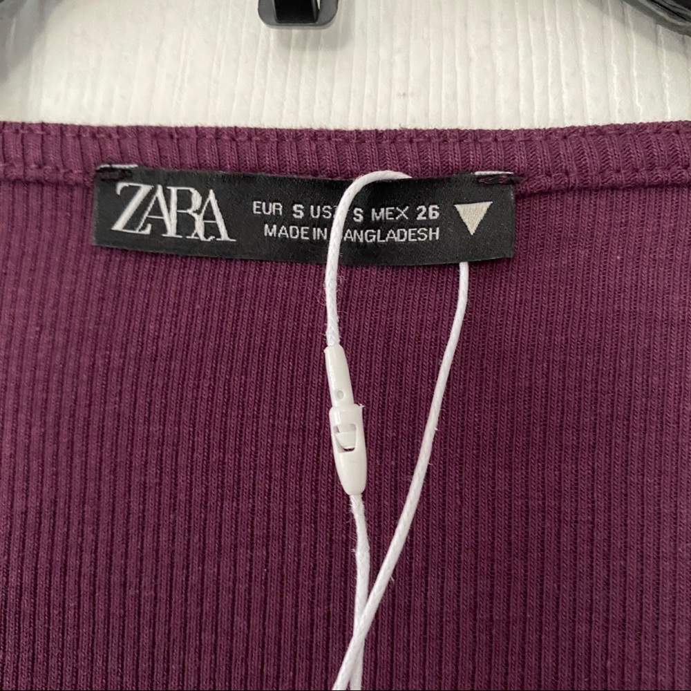 ZARA Square Neck Shirt Size S NWT - Picture 5 of 5